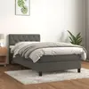 Image de vidaXL Sommier à lattes de lit et matelas Gris foncé 80x200 cm Velours
