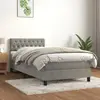 Image de vidaXL Sommier à lattes de lit et matelas Gris clair 90x190 cm Velours