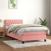 Image de vidaXL Sommier à lattes de lit avec matelas Rose 90x190 cm Velours
