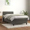 Image de vidaXL Sommier à lattes de lit avec matelas Gris foncé 100x200 cm