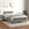 Image de vidaXL Sommier à lattes de lit et matelas Gris clair 120x200cm Velours