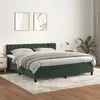 Image de vidaXL Sommier à lattes de lit et matelas Vert foncé 160x200cm Velours