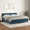 Image de vidaXL Sommier à lattes de lit et matelas Bleu foncé 160x200cm Velours