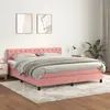 Image de vidaXL Sommier à lattes de lit avec matelas Rose 160x200 cm Velours