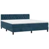 Image de vidaXL Sommier à lattes de lit et matelas Bleu foncé 180x200cm Velours