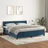 Image de vidaXL Sommier à lattes de lit et matelas Bleu foncé 180x200cm Velours
