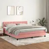 Image de vidaXL Sommier à lattes de lit avec matelas Rose 180x200 cm Velours