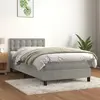 Image de vidaXL Sommier à lattes de lit et matelas Gris clair 80x200 cm Velours