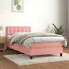 Image de vidaXL Sommier à lattes de lit et matelas Rose 80x200 cm Velours