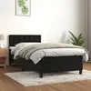Image de vidaXL Sommier à lattes de lit avec matelas Noir 100x200 cm Velours