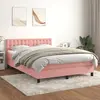Image de vidaXL Sommier à lattes de lit avec matelas Rose 140x200 cm Velours