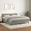 Image de vidaXL Sommier à lattes de lit et matelas Gris clair 160x200cm Velours