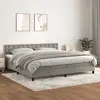 Image de vidaXL Sommier à lattes de lit et matelas Gris clair 200x200cm Velours
