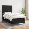 Image de vidaXL Sommier à lattes de lit et matelas Noir 80x200 cm Tissu