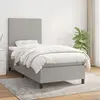 Image de vidaXL Sommier à lattes de lit et matelas Gris clair 90x190 cm Tissu