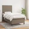 Image de vidaXL Sommier à lattes de lit avec matelas Taupe 90x200 cm Tissu