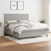 Image de vidaXL Sommier à lattes de lit avec matelas Gris clair 160x200cm Tissu