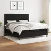Image de vidaXL Sommier à lattes de lit avec matelas Noir 160x200 cm Tissu