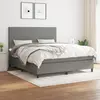 Image de vidaXL Sommier à lattes de lit avec matelas Gris foncé 180x200cm Tissu