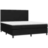 Image de vidaXL Sommier à lattes de lit avec matelas Noir 180x200 cm Tissu