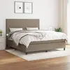 Image de vidaXL Sommier à lattes de lit avec matelas Taupe 180x200 cm Tissu