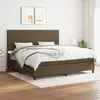 Image de vidaXL Sommier à lattes de lit avec matelas Marron foncé 200x200 cm