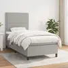 Image de vidaXL Sommier à lattes de lit et matelas Gris clair 90x190 cm Tissu