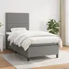 Image de vidaXL Sommier à lattes de lit avec matelas Gris foncé 90x200 cm Tissu