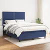 Image de vidaXL Sommier à lattes de lit avec matelas Bleu 140x190 cm Tissu