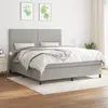 Image de vidaXL Sommier à lattes de lit avec matelas Gris clair 180x200cm Tissu