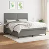 Image de vidaXL Sommier à lattes de lit avec matelas Gris foncé 180x200cm Tissu