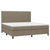 Image de vidaXL Sommier à lattes de lit avec matelas Taupe 200x200 cm Tissu