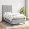 Image de vidaXL Sommier à lattes de lit avec matelas Gris clair 80x200 cm Tissu