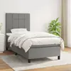 Image de vidaXL Sommier à lattes de lit avec matelas Gris foncé 80x200 cm Tissu