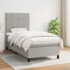 Image de vidaXL Sommier à lattes de lit et matelas Gris clair 90x190 cm Tissu