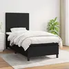 Image de vidaXL Sommier à lattes de lit avec matelas Noir 90x200 cm Tissu