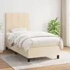 Image de vidaXL Sommier à lattes de lit avec matelas Crème 100x200 cm Tissu