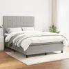 Image de vidaXL Sommier à lattes de lit avec matelas Gris clair 140x190cm Tissu