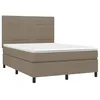 Image de vidaXL Sommier à lattes de lit avec matelas Taupe 140x190 cm Tissu