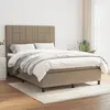 Image de vidaXL Sommier à lattes de lit avec matelas Taupe 140x190 cm Tissu