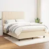 Image de vidaXL Sommier à lattes de lit avec matelas Crème 140x190 cm Tissu