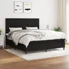 Image de vidaXL Sommier à lattes de lit avec matelas Noir 160x200 cm Tissu