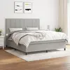 Image de vidaXL Sommier à lattes de lit avec matelas Gris clair 180x200cm Tissu