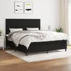Image de vidaXL Sommier à lattes de lit avec matelas Noir 180x200 cm Tissu