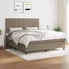 Image de vidaXL Sommier à lattes de lit avec matelas Taupe 180x200 cm Tissu