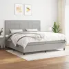 Image de vidaXL Sommier à lattes de lit avec matelas Gris clair 200x200cm Tissu