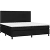 Image de vidaXL Sommier à lattes de lit avec matelas Noir 200x200 cm Tissu