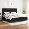 Image de vidaXL Sommier à lattes de lit avec matelas Noir 200x200 cm Tissu