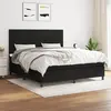 Image de vidaXL Sommier à lattes de lit avec matelas Noir 180x200 cm Tissu
