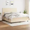 Image de vidaXL Sommier à lattes de lit avec matelas Crème 180x200 cm Tissu